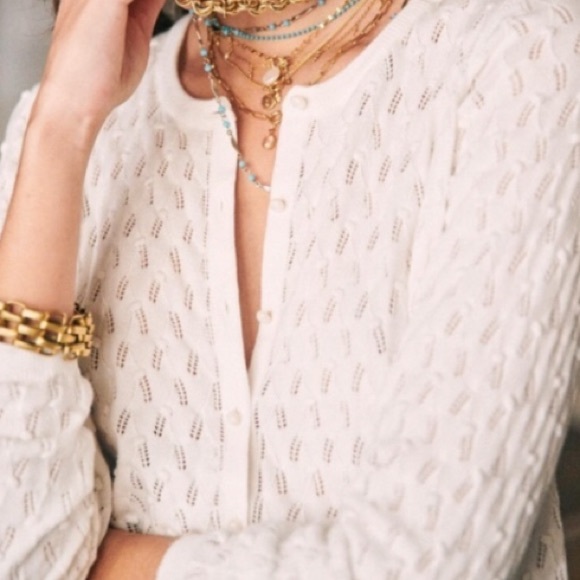 Sezane Gilet Philippe Ecru Xs 